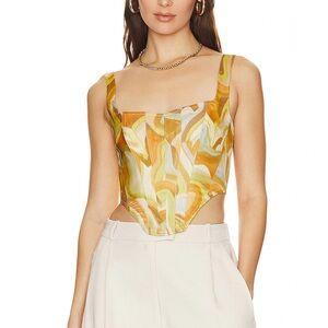 Bardot Tiani Corset Bustier in Yellow Swirl
